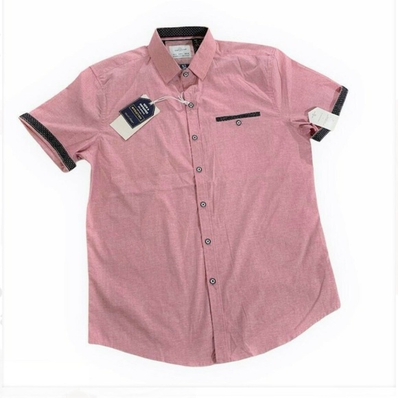 Craft+flow casual button down shirt Size L Short Sleeve Pink - Picture 3 of 8